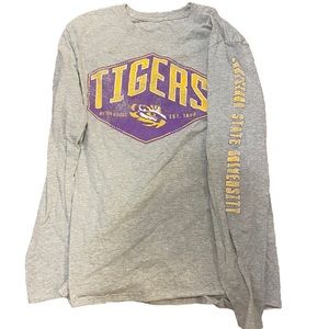 Mens LSU gray long sleeve shirt medium NWOT
